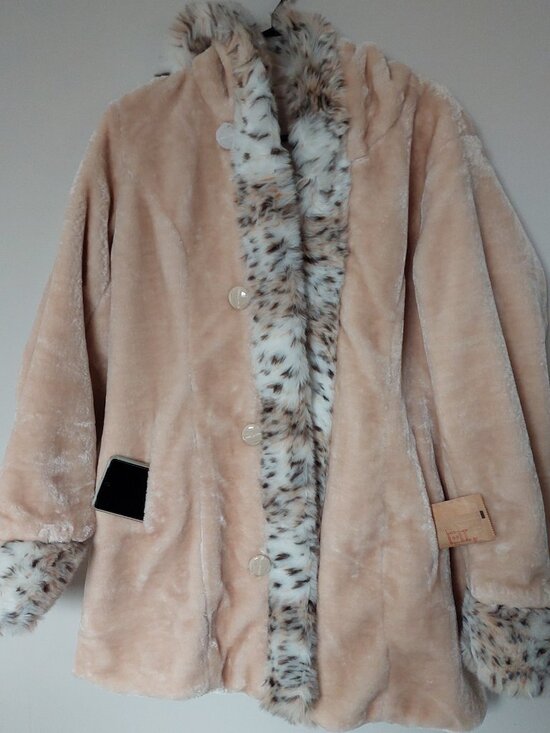 Guillaume Reversible Faux Fur Winter or Teddy Coat Trim & Hood Women's M Pink - Picture 2 of 10